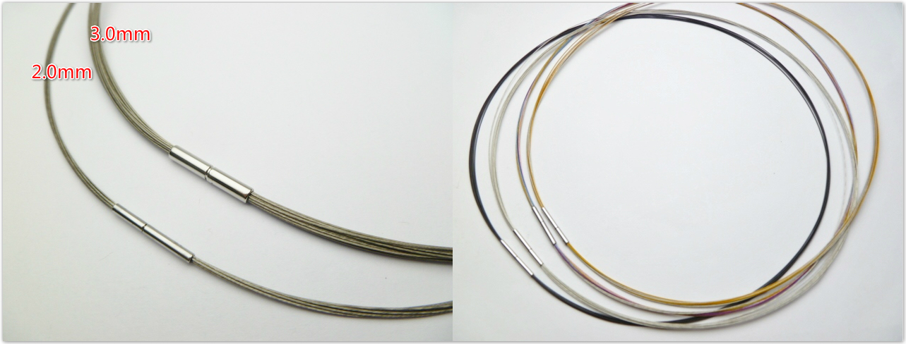 16"- 2mm Sliver Claps Stainless Steel Cable w/ 925 Sliver Claps